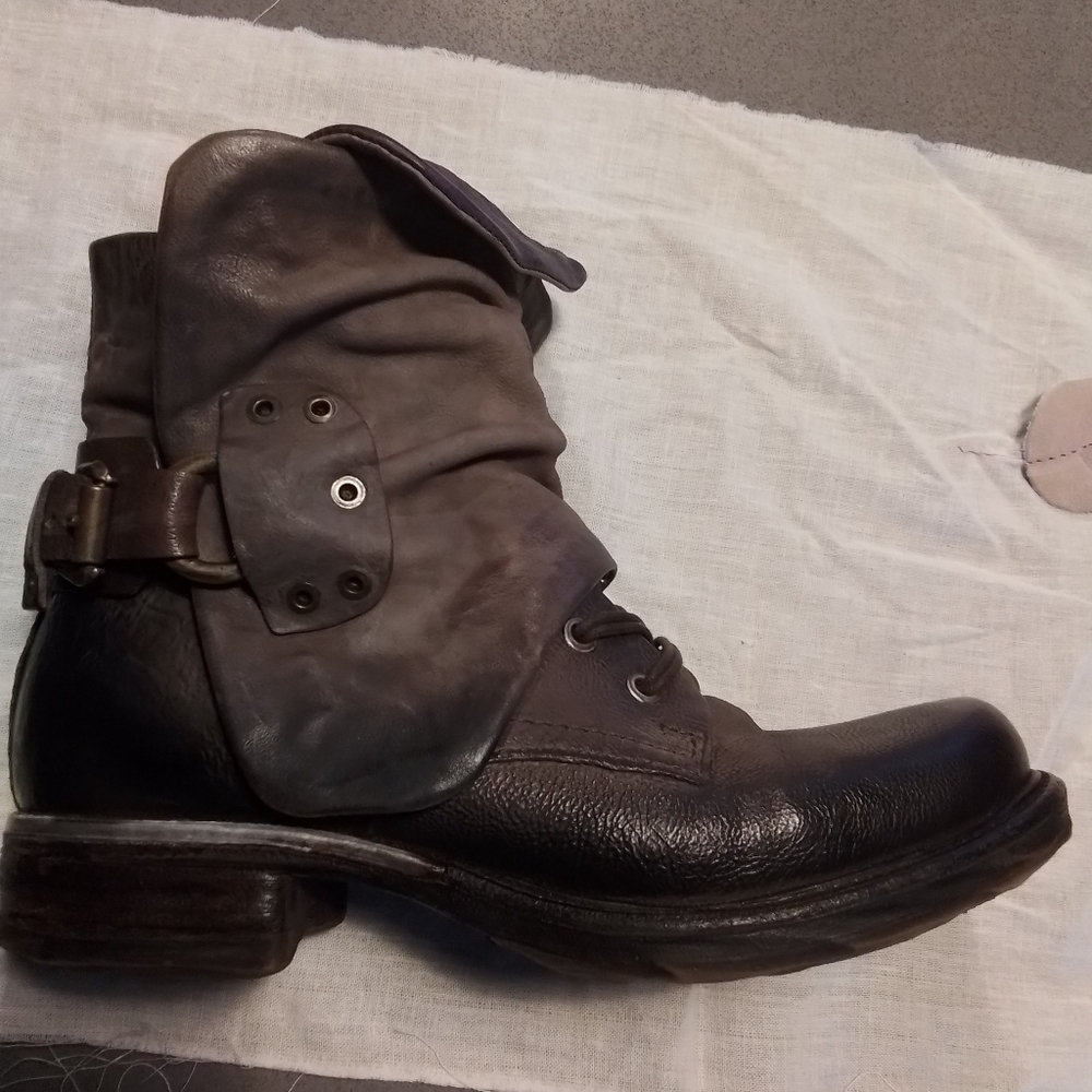 A.S.98 women's Italian leather biker boots